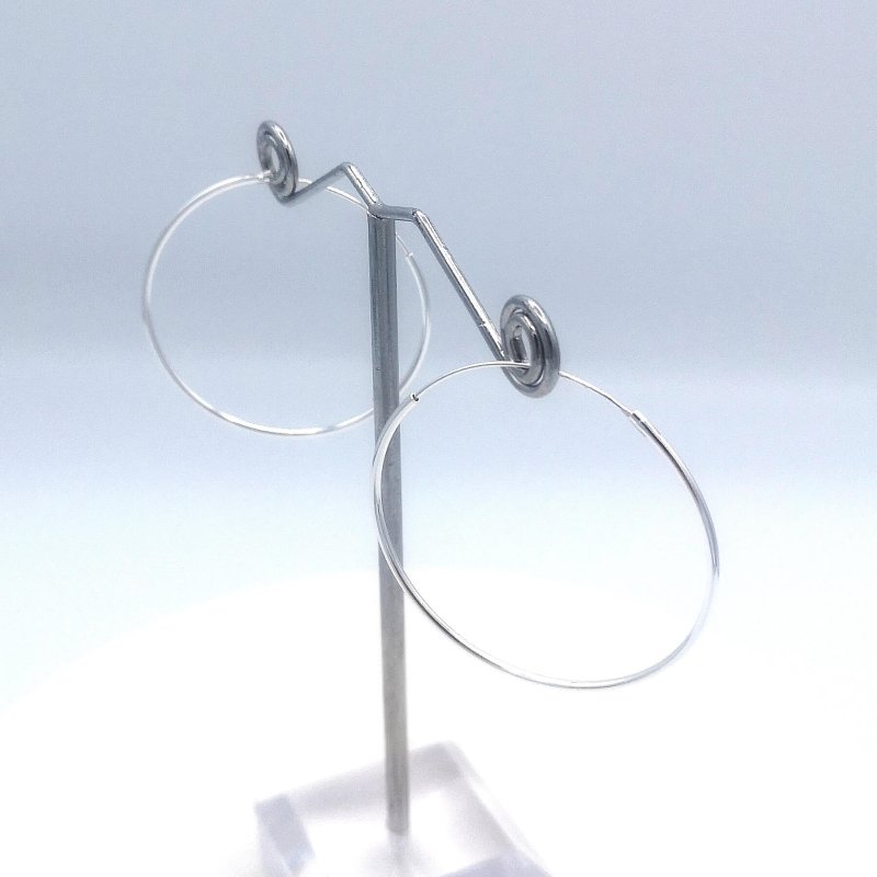 Sterling Silver 35mm Hoop Earrings - Hoop Earrings - British D'sire