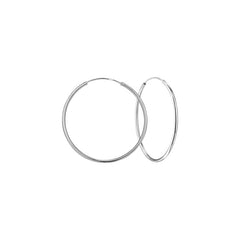 Sterling Silver 35mm Hoop Earrings - Hoop Earrings - British D'sire