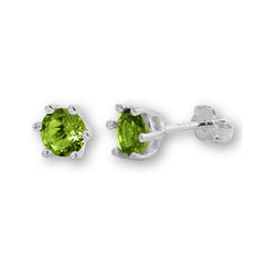 Sterling Silver 5mm Peridot Stud Earrings - Stud Earrings - British D'sire