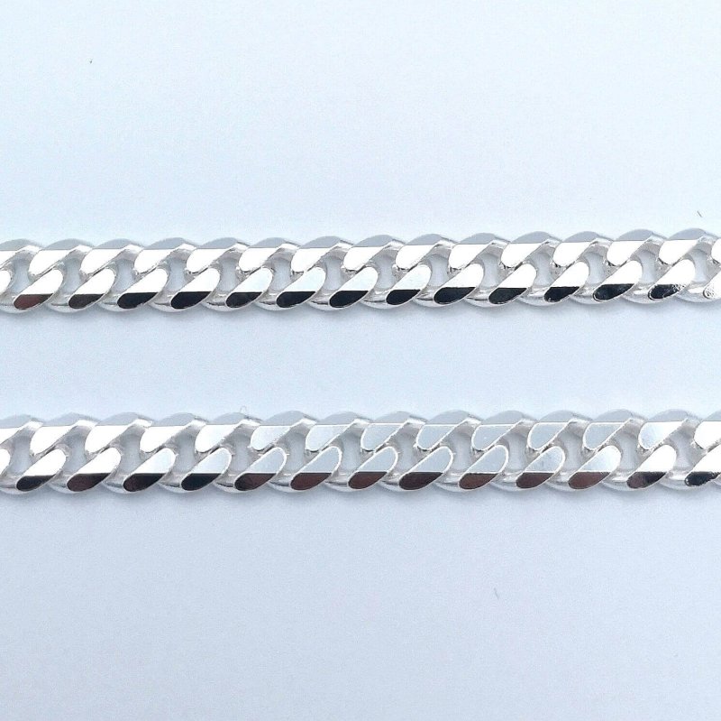 Sterling Silver 6.6mm Diamond Cut Curb Chain - Curb Chains - British D'sire