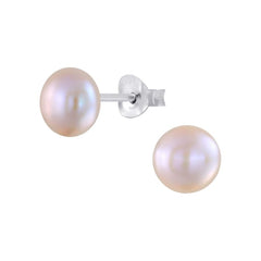 Sterling Silver 6mm Freshwater Pearl Stud Earrings - Stud Earrings - British D'sire