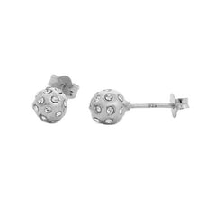 Sterling Silver 6mm Shambala CZ Stud Earrings - Stud Earrings - British D'sire