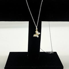 Sterling Silver 9ct Gold Plated Butterfly Pendant - Pendants - British D'sire