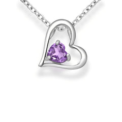 Sterling Silver Amethyst La Preciada Heart Pendant - Pendants - British D'sire