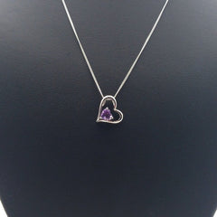 Sterling Silver Amethyst La Preciada Heart Pendant - Pendants - British D'sire