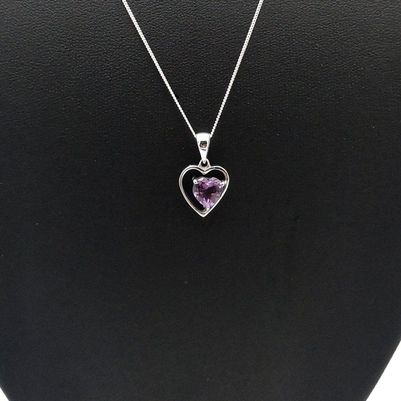 Sterling Silver Amethyst La Preciada Heart Pendant - Pendants - British D'sire