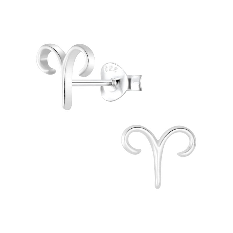 Sterling Silver Aries Star Sign Stud Earrings - Stud Earrings - British D'sire