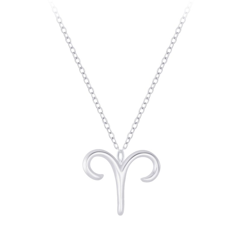 Sterling Silver Aries Zodiac Sign Necklace - Necklaces - British D'sire