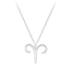 Sterling Silver Aries Zodiac Sign Necklace - Necklaces - British D'sire