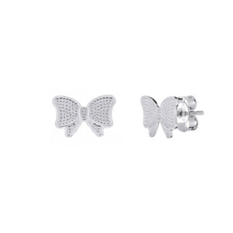 Sterling Silver Bow Earrings - Stud Earrings - British D'sire