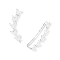 Sterling Silver Butterfly Ear Climbers - Ear Climbers - British D'sire