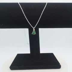 Sterling Silver Christmas Tree Necklace - Necklaces - British D'sire