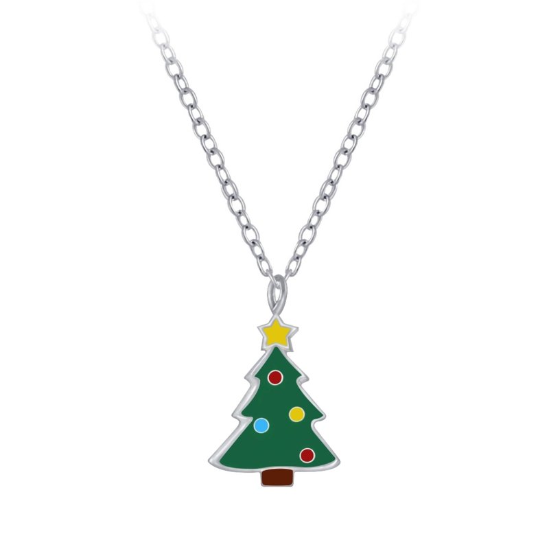 Sterling Silver Christmas Tree Necklace - Necklaces - British D'sire