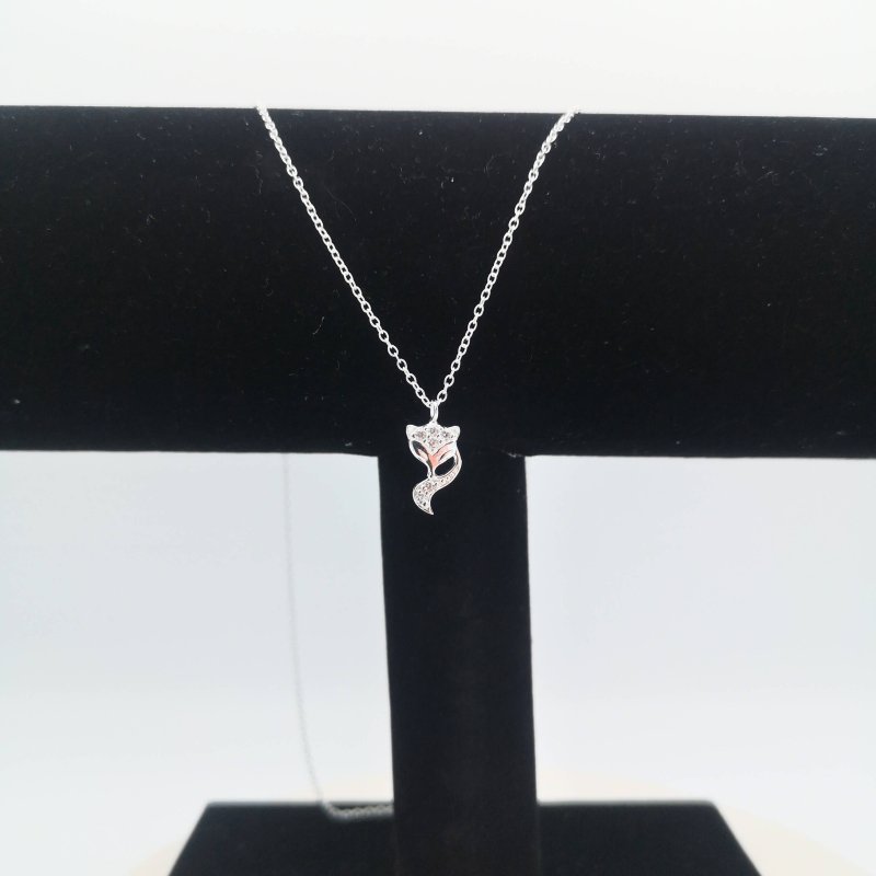 Sterling Silver CZ Fox Necklace - Necklaces - British D'sire