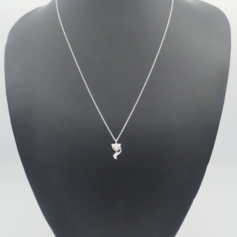 Sterling Silver CZ Fox Necklace - Necklaces - British D'sire