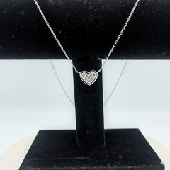 Sterling Silver CZ Heart Necklace - Necklaces - British D'sire