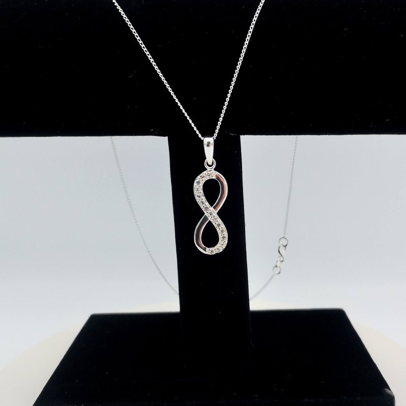 Sterling Silver CZ Infinity Pendant - Pendants - British D'sire