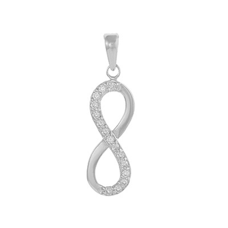 Sterling Silver CZ Infinity Pendant - Pendants - British D'sire