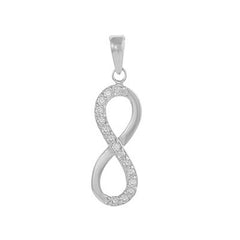 Sterling Silver CZ Infinity Pendant - Pendants - British D'sire