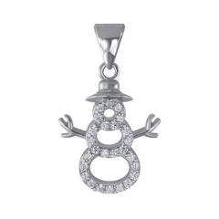 Sterling Silver CZ Snowman Pendant - Pendants - British D'sire