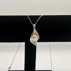 Sterling Silver Freshwater Pearl Shell Pendant - Pendants - British D'sire