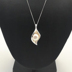 Sterling Silver Freshwater Pearl Shell Pendant - Pendants - British D'sire