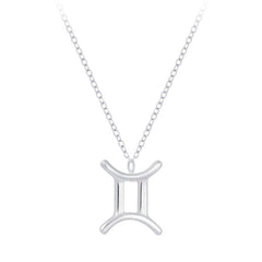 Sterling Silver Gemini Zodiac Sign Necklace - Necklaces - British D'sire