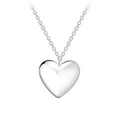 Sterling Silver Heart Disc Necklace - Necklaces - British D'sire