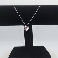 Sterling Silver Heart Disc Necklace - Necklaces - British D'sire