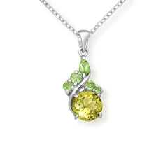 Sterling Silver Lemon Quartz & Peridot La Preciada Pendant - Pendants - British D'sire