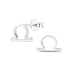 Sterling Silver Libra Star Sign Stud Earrings - Stud Earrings - British D'sire