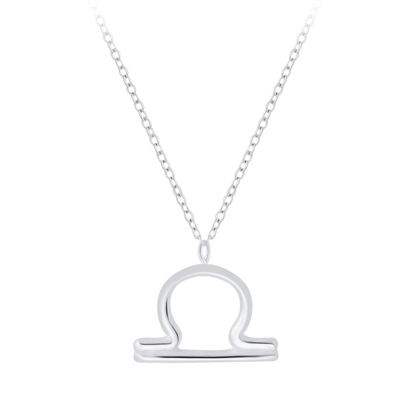 Sterling Silver Libra Zodiac Sign Necklace - Necklaces - British D'sire