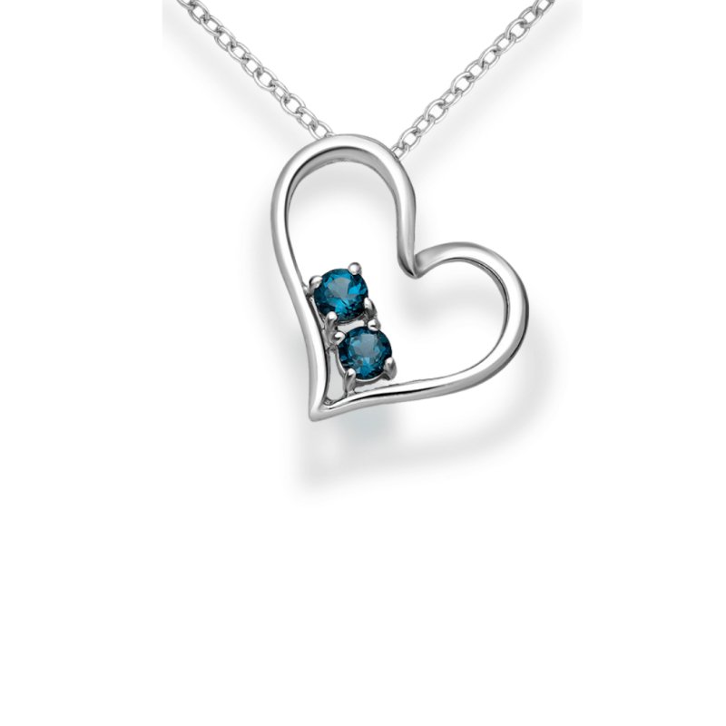 Sterling Silver London Blue Topaz La Preciada Heart Pendant - Pendants - British D'sire