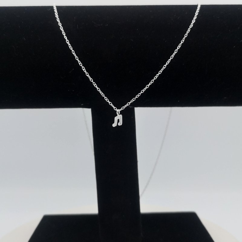 Sterling Silver Music Note Necklace - Necklaces - British D'sire