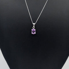 Sterling Silver Oval Cut Amethyst Pendant - Pendants - British D'sire