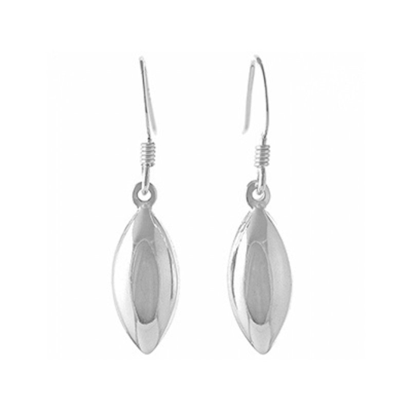 Sterling Silver Oval Dropper Earrings - Drop Earrings - British D'sire