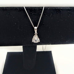 Sterling Silver Pear Cut CZ Pendant - Pendants - British D'sire