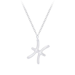 Sterling Silver Pisces Zodiac Sign Necklace - Necklaces - British D'sire