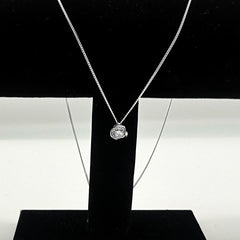 Sterling Silver Rhodium Plated Swirl CZ Pendant - Pendants - British D'sire