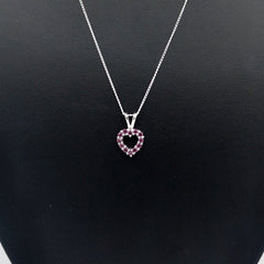 Sterling Silver Rhodolite Heart Pendant - Pendants - British D'sire