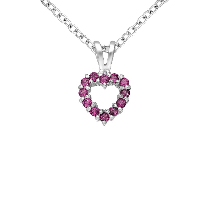 Sterling Silver Rhodolite Heart Pendant - Pendants - British D'sire