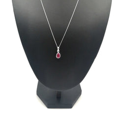 Sterling Silver Ruby Droplet Pendant - Pendants - British D'sire