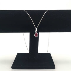 Sterling Silver Ruby Droplet Pendant - Pendants - British D'sire