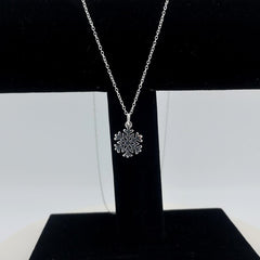 Sterling Silver Small Snowflake Pendant - Necklaces - British D'sire