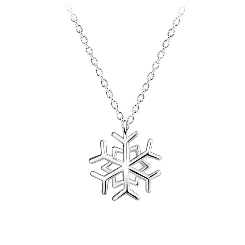 Sterling Silver Snowflake Necklace - Necklaces - British D'sire