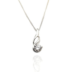 Sterling Silver Spiral CZ Pendant - Pendants - British D'sire