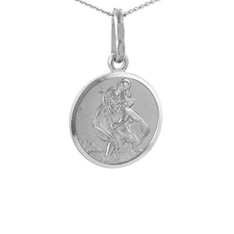 Sterling Silver St. Christopher Disc Pendant - Pendants - British D'sire