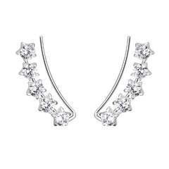 Sterling Silver Star CZ Ear Climbers - Ear Climbers - British D'sire