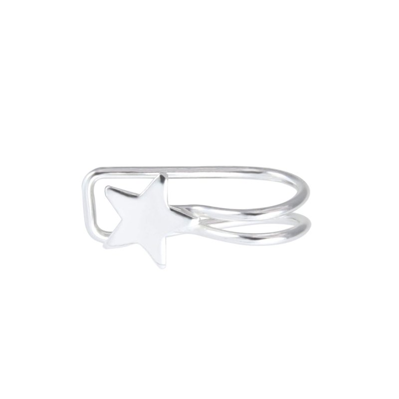 Sterling Silver Star Ear Cuff - Cuff Earrings - British D'sire