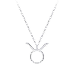 Sterling Silver Taurus Zodiac Sign Necklace - Necklaces - British D'sire